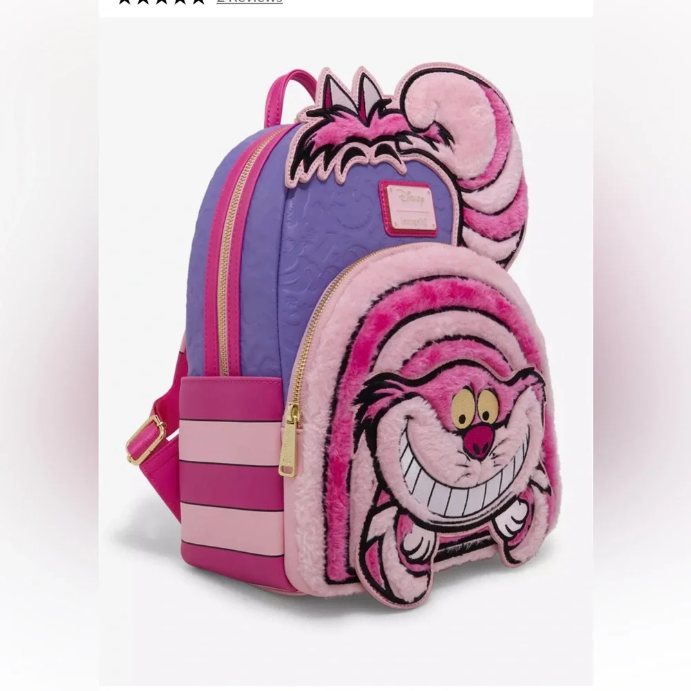 Loungefly Disney Alice in Wonderland Fuzzy Cheshire Cat Mini Backpack